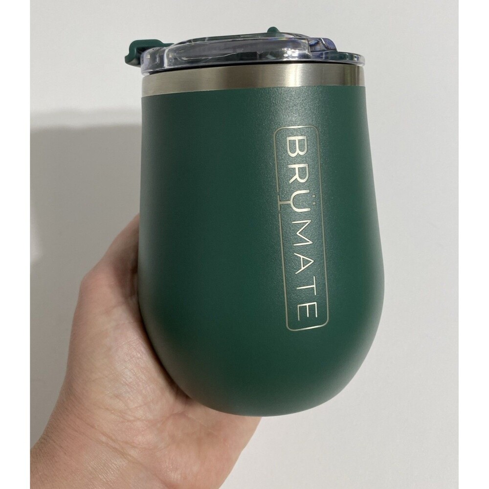 Brumate Uncork'd XL 14 Oz Wine Glass Tumbler Hunter Green Discontinued Rare NEW - Picture 10 of 11